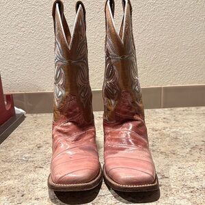 Dan Post Women's Cowgirl Pink and Brown Western Boots